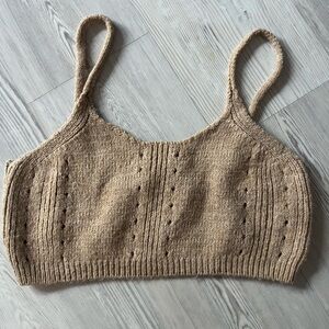 ASOS Beige Knit Sweater Crop Top Bralette